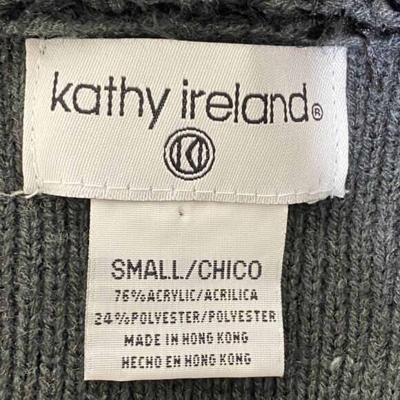 Kathy Ireland Womens Y2K Faux Fur Trimmed Cardigan Sweater Size S Grunge Preppy - Picture 6 of 10